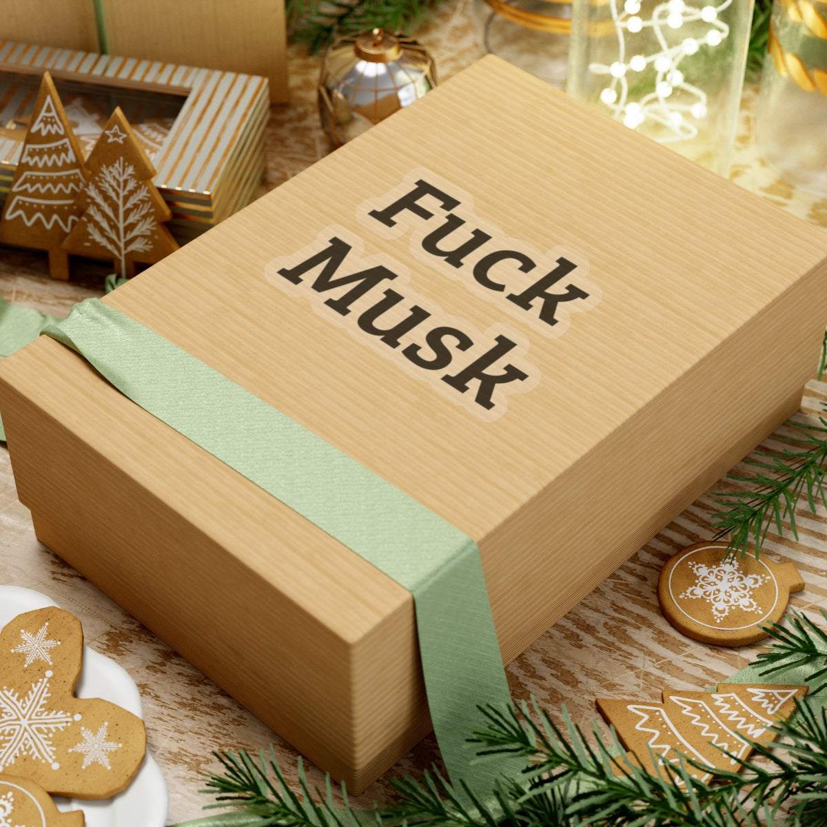 Funny Kiss-Cut Stickers - 'Fuck Musk' Laptop & Wall Decor
