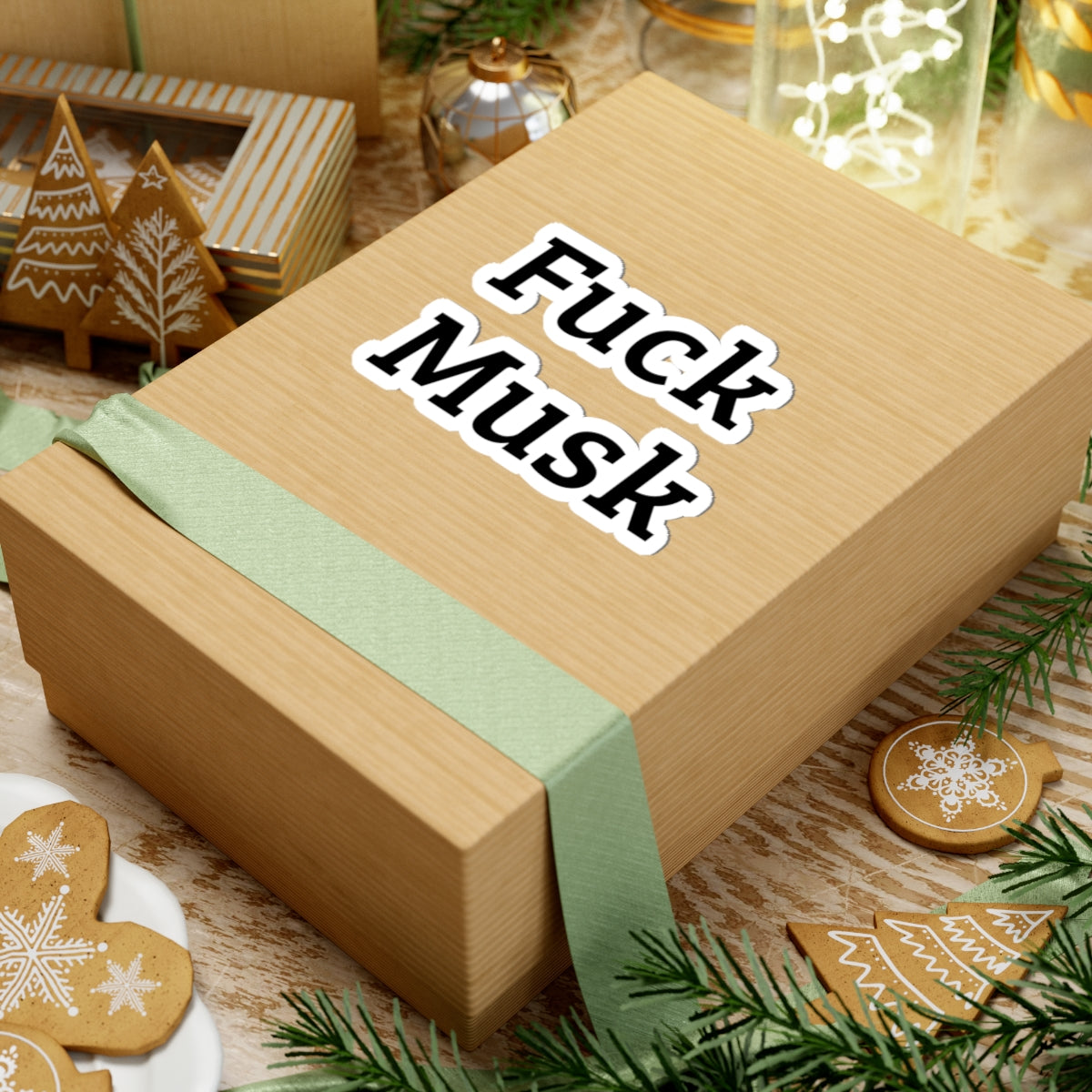 Funny Kiss-Cut Stickers - 'Fuck Musk' Laptop & Wall Decor