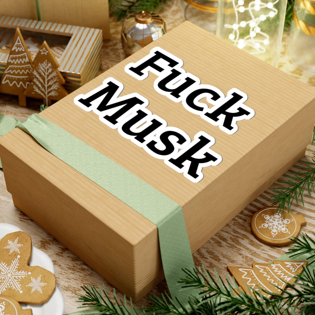 Funny Kiss-Cut Stickers - 'Fuck Musk' Laptop & Wall Decor